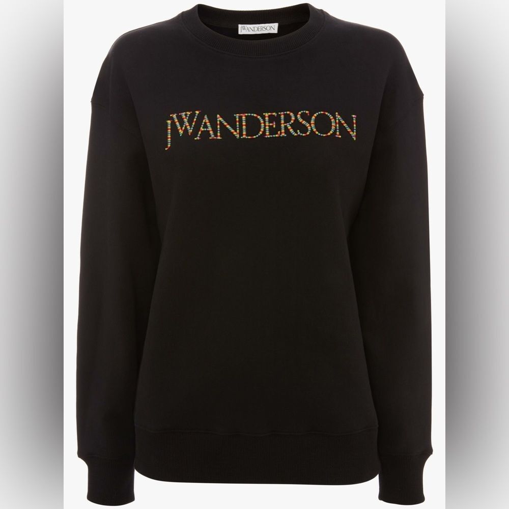 JW ANDERSON Embroidered Logo Sweatshirt in Black